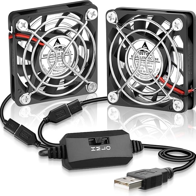 GDSTIME Dual 60mm x 10mm USB Fans by GDSTIME