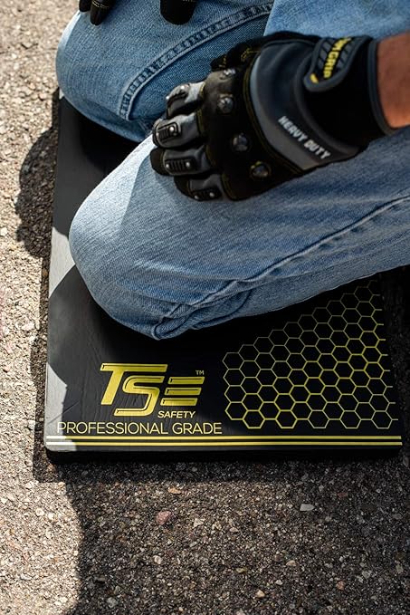 True Flex Protective Kneeling Pad, Premium Quality Neoprene Pad, Heavy Duty Stabilization, Easy to Carry Handle, Comfortable Ergonomic Design Kneeling Mat by TSE Safety,Black 14 inches x 18 inches