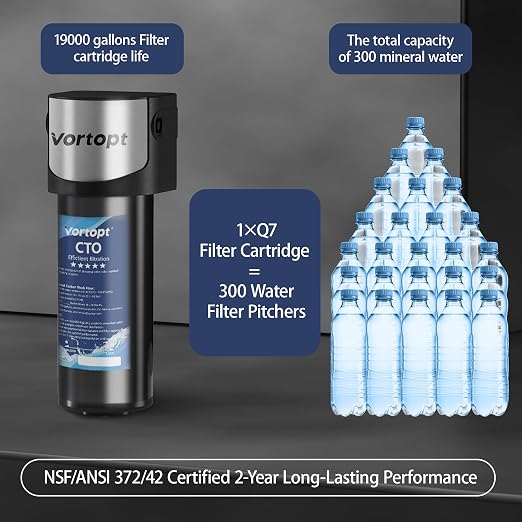 Vortopt Q7 Under Sink Water Filter System, Bad Taste & Odor, Under Counter - Image 3