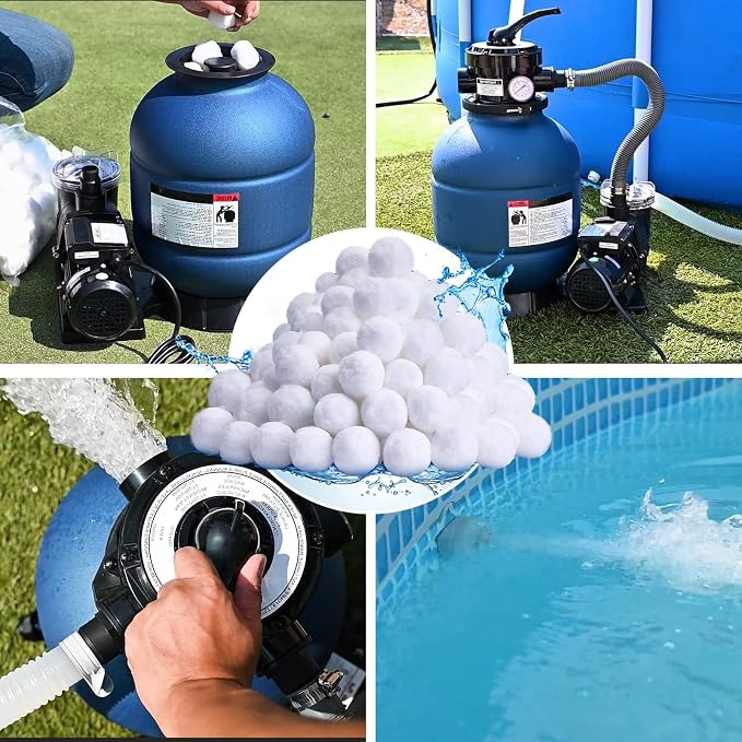 QwayHome 4.6 lbs Pool Filter Balls, Reusable Filter Sand Balls - Image 6