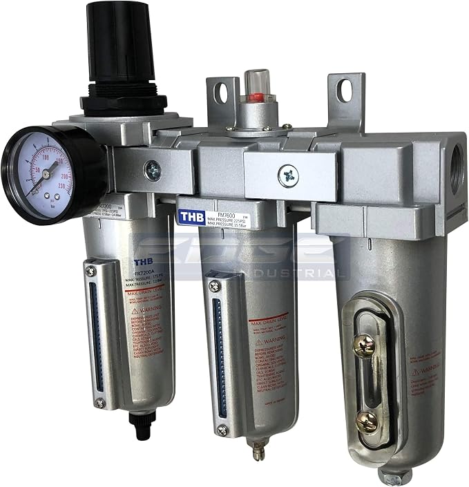 3 STAGE, HEAVY DUTY INDUSTRIAL GRADE FILTER REGULATOR COALESCING DESICCANT by Unknown