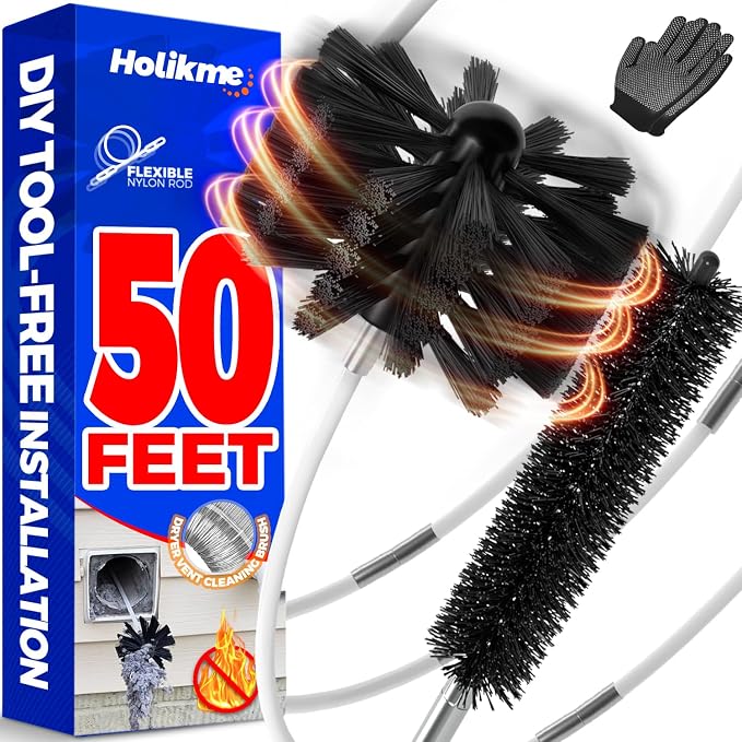 Holikme 50Feet Dryer Vent Cleaner Kit by Holikme