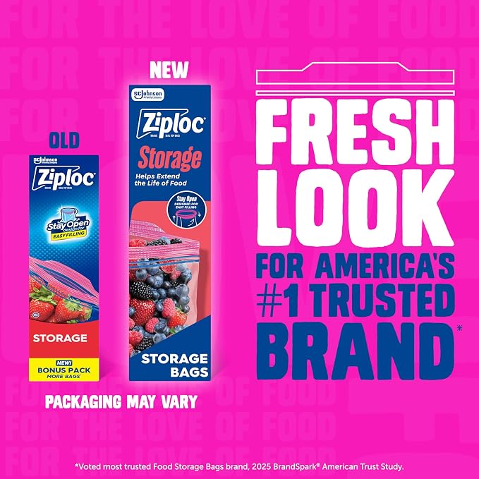 Ziploc Gallon Food Storage Bags, Stand-Up Bottom - Image 2
