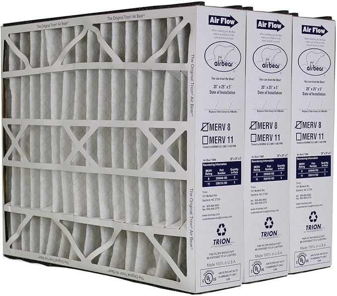 Trion 255649-102 Air Bear 20 x 25 x 5 Inch MERV 8 High Performance Air Purifier by Trion