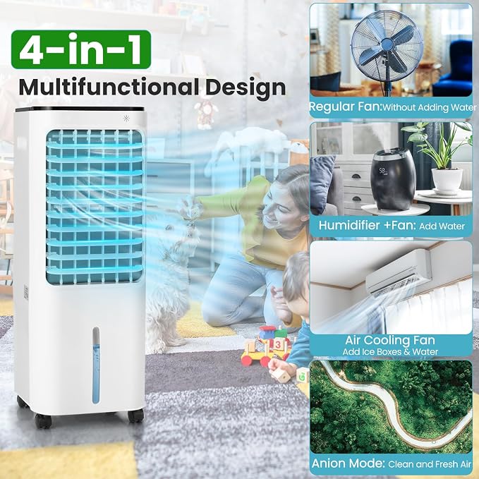 KOTEK 4-In-1 Evaporative Air Cooler, Portable AC Fan - Image 2