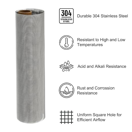 PATIKIL 40" L x 16" W Woven Wire Mesh, 50 Mesh 304 Stainless Steel Air Vent - Image 3