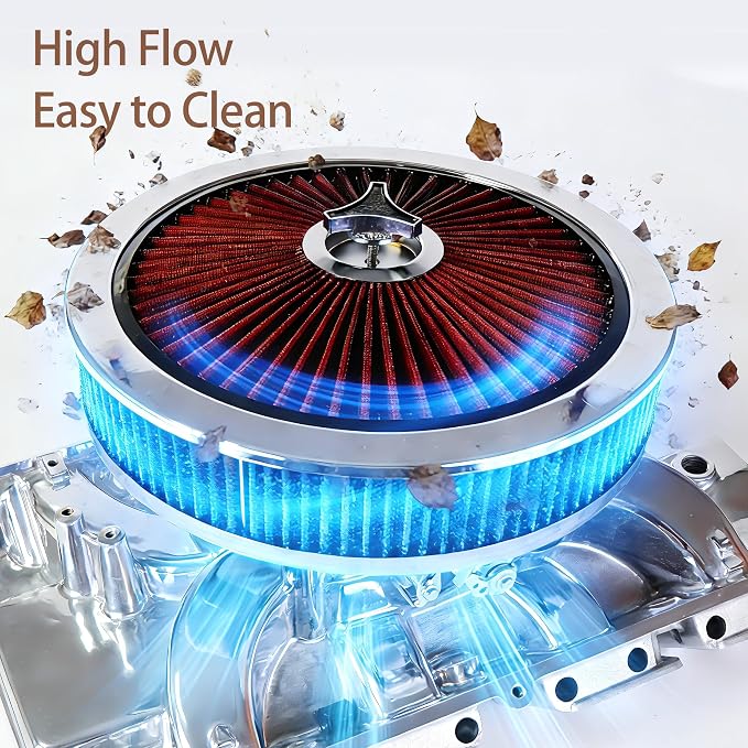 14"x3" Round Air Cleaner Filter Assembly Kit Compatible - Image 3