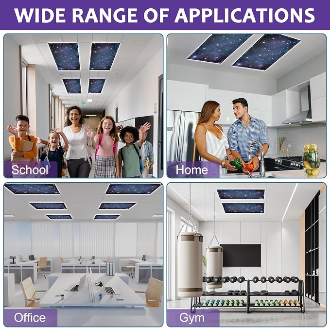 QOUBAI 8PCS Fluorescent Light Covers, 4x2 Feet Magnetic Light Cover Fluorescent - Image 5