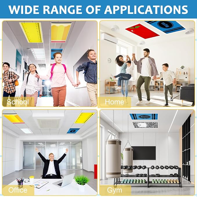 QOUBAI 6PCS Fluorescent Light Covers, 4x2 Feet Magnetic Light Cover Fluorescent - Image 7