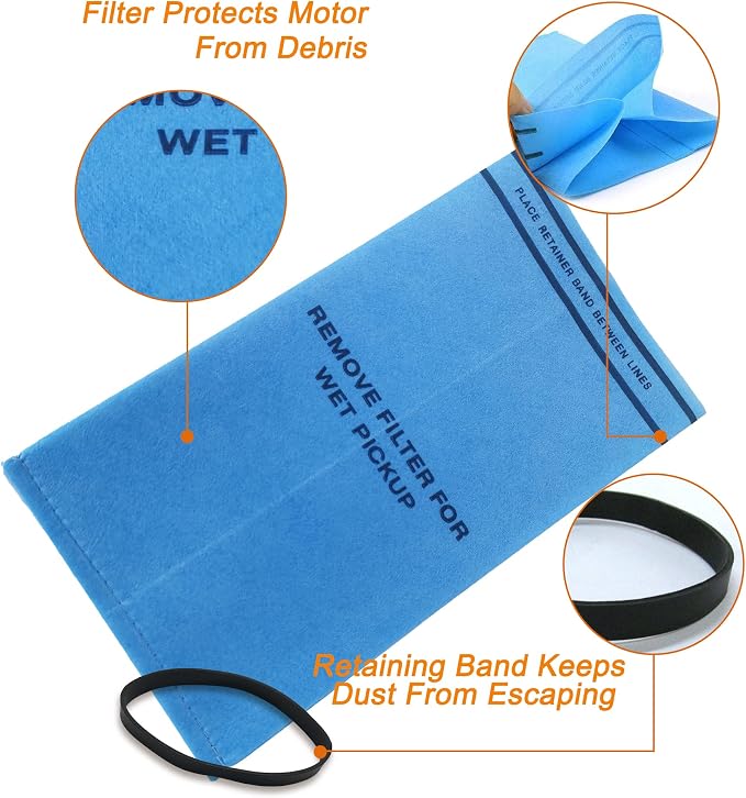 Smilefil 18 Pack Wet Dry Vacuum Filter Bags Compatible - Image 3
