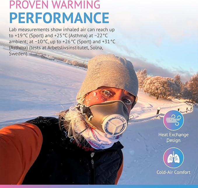 Cold-Weather Breathing Mask for Athletes & Cold-Air-Sensitive Users — Warms & - Image 3