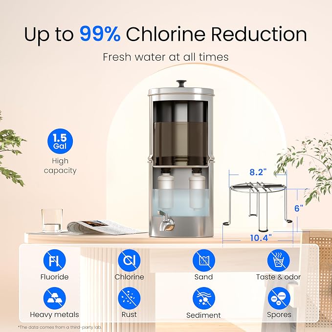 Waterdrop 1.5 Gallons Gravity-fed Water Filter System, NSF/ANSI 42&372 Standard - Image 4