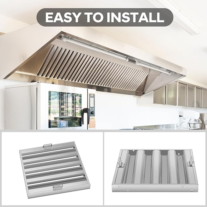 Hood Filters 19.5W x 24.5H Inch, 430 Stainless Steel, Commercial Kitchen Range - Image 4