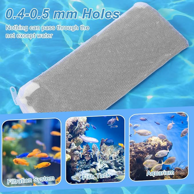 6 Packs Fine Mesh Bag Aquarium Mesh Bag Aquarium Filter Media Bags - Image 3
