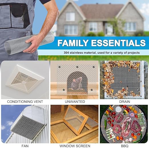 Stainless Steel Mesh Screen 8Mesh 304, 15.7" x 47.2" Metal Mesh Screen - Image 7
