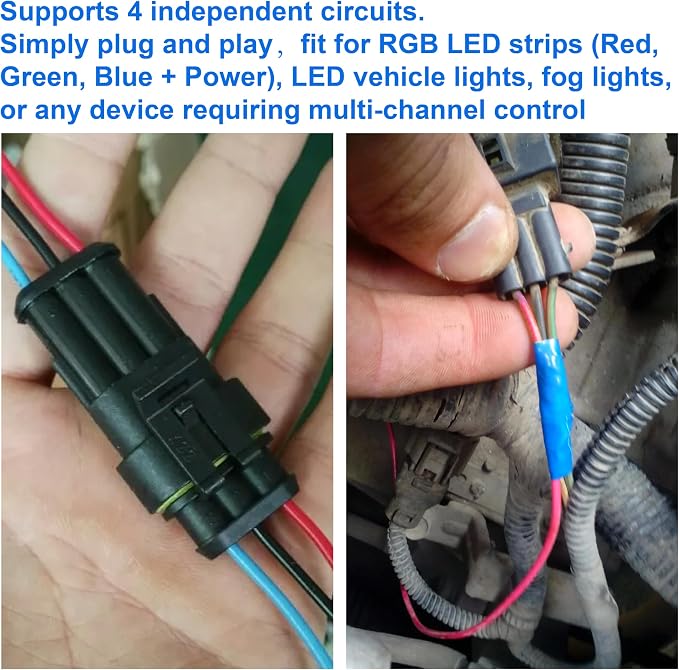 5Pcs 4 Pin Connector, 16AWG Car Waterproof Electrical Connector, Quick - Image 7