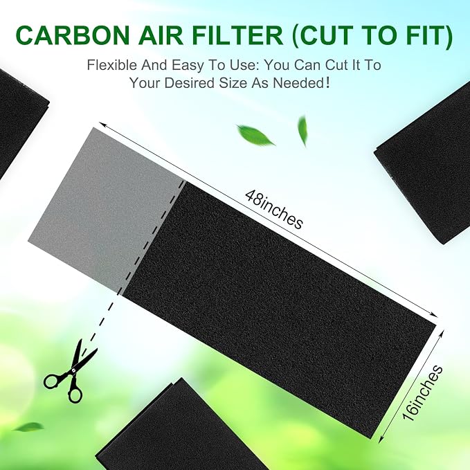Threlaco 8 Pcs Activated Carbon Filter Cut-to-fit Carbon Filter Sheet - Image 3