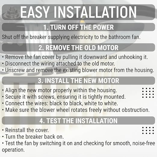 Upgraded 8832NA Bathroom Fan Motor, Compatible - Image 6