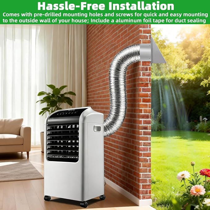 6 Inch Wall Vent with Screen and Damper, 304 Stainless Steel Outdoor Wall - Image 6