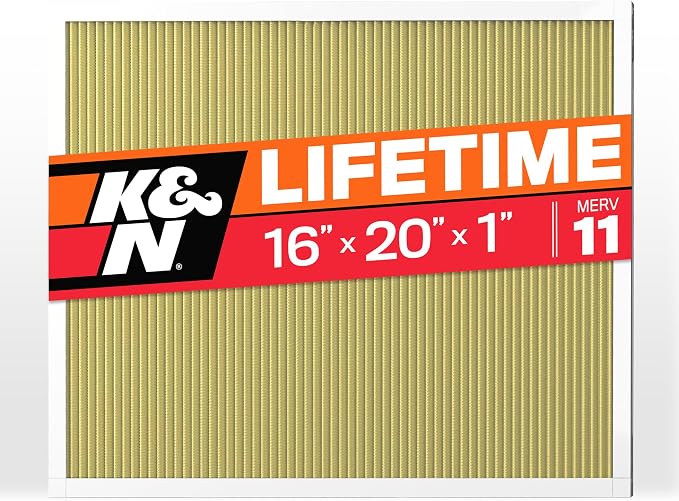 K&N 16x20x1 HVAC Furnace Air Filter, Lasts a Lifetime, Merv 11, the Last HVAC by KNEngineeringInc