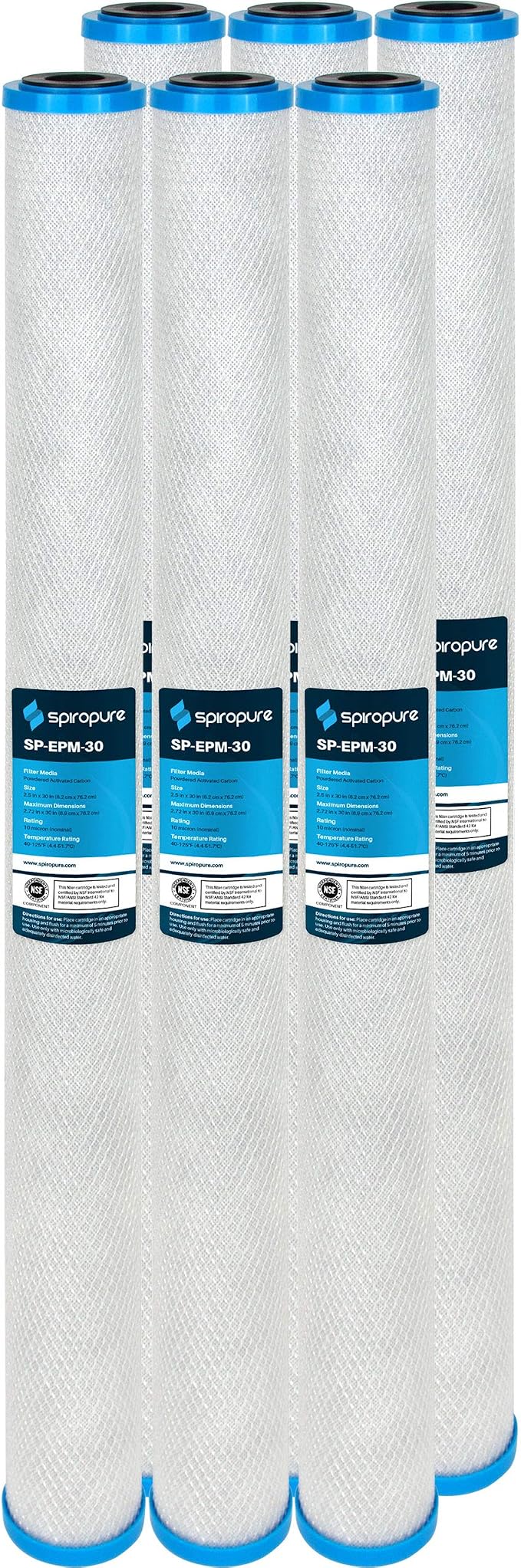 SpiroPure SP-EPM-30 30x2.5 10 Micron NSF Certified Coconut Shell Carbon Block by SpiroPure
