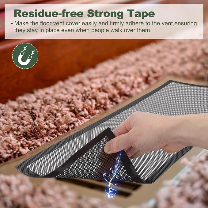 YOKIVE 6 Pcs Magnetic Floor Vent Covers, Floor Register Cover PVC Mesh Air Vent - Image 3