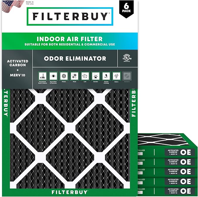 Filterbuy 18x24x1 Air Filter MERV 10 Odor & Allergy Defense by Filterbuy