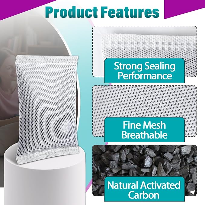 16 Pcs Activated Charcoal Odor Absorbing Filter Refills, Compatible - Image 4