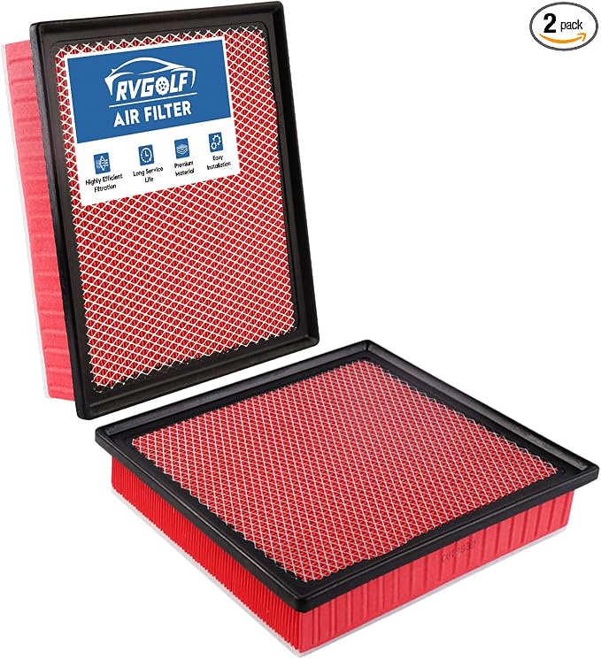 2PCS Engine Air Filter Fit for 2016-2023 Toyota Tacoma 3.5L, 2013-2021 Tundra by RVgolf
