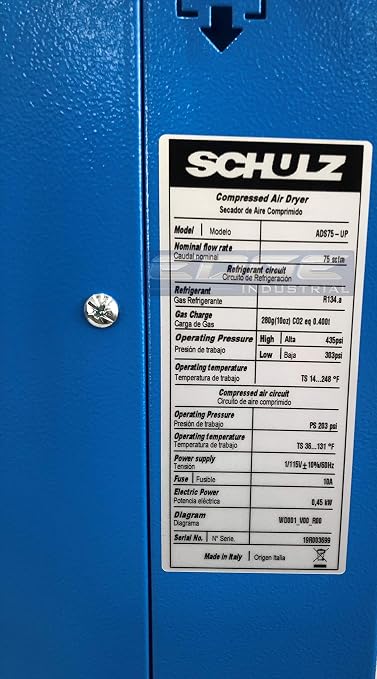 SCHULZ REFRIGERATED AIR DRYER FOR AIR COMPRESSOR, COMPRESSED AIR SYSTEMS - Image 7