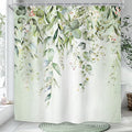 Riyidecor Colorful Floral Flowers Shower Curtain for Bathroom Decor 72Wx72H Spring Watercolor Leaves with Floral Plants Botanical Rustic Art Printed Fabric Polyester Waterproof 12 Pack Plastic Hooks