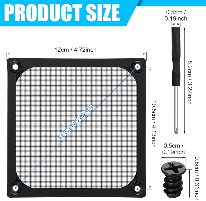 MorningRo 10 Pcs 120 mm Computer Fan Filter Grills - Image 2