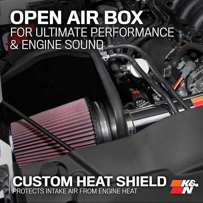 K&N Cold Air Intake System: High-Flow Air Filter, Increase Performance & - Image 7