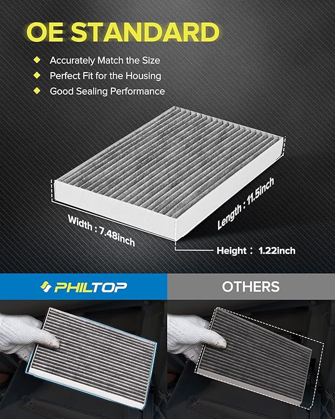 PHILTOP HEPA Cabin Air Filter w/Activated Carbon, Compatible - Image 7