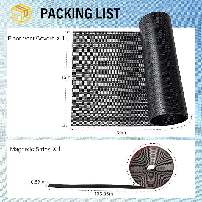 39x16 inch Customizable DIY Floor Vent Covers, Magnetic PVC Vent Mesh - Image 2