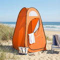 4x4ft Pop Up Privacy Shower Tent with Top Window, 3.6lbs Liightweight Dressing Room, Portable Toilet Stall with Carry Bag for Camping, Beach, Outdoors (Orange)