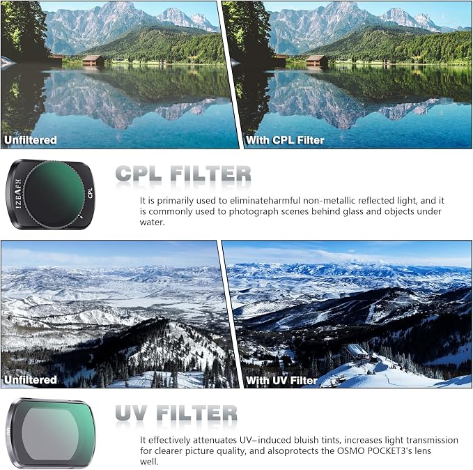 Variable ND Lens Filters Kit for DJI Osmo Pocket 3 Creator Combo Accessories - Image 3