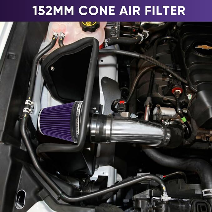 6" 152mm Cold Air Intake Filter Clamp-On Replacement High Flow Inlet Air Filter - Image 6