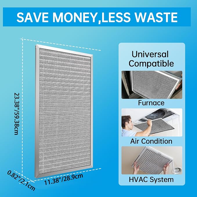 UBeesize 12x24x1 Reusable Electrostatic Air Filter HVAC AC Furnace Filter - Image 3