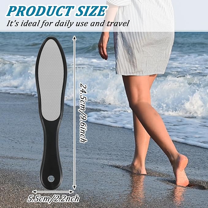 Double-Sided Nano Glass Foot File, Heel Scraper for Cracked Heels and Dry Dead Skin, Black Calloused Feet Remover Tool, Professional Foot Files Pedicure File for Home Salon