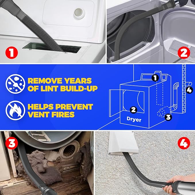 Holikme Dryer Vent Cleaner Kit 2 Pieces - Image 3