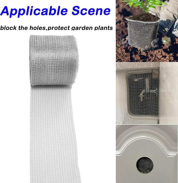 Wire Mesh for Mice Control 5IN X 53Ft, Hole Fill Fabric, Upgraded Stainless - Image 6