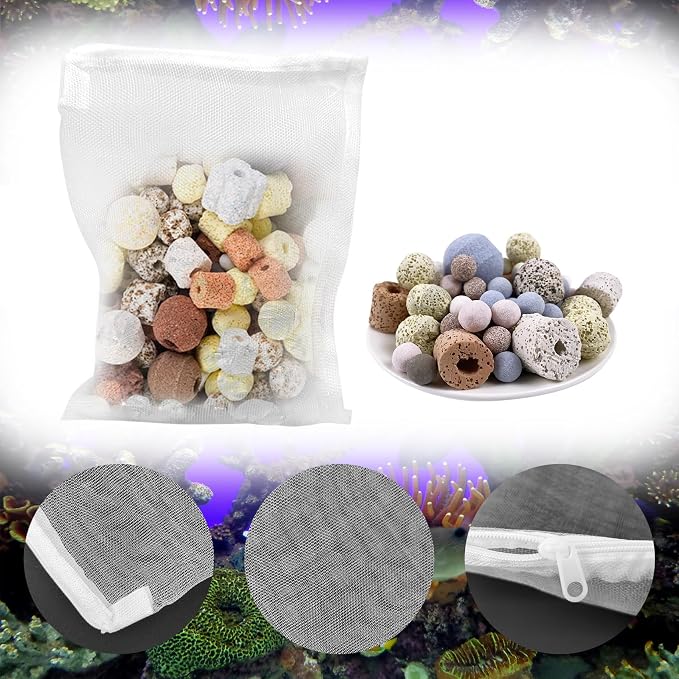 10 Pack Aquarium Filter Media Bags, 5.5 x 7.9 Inch Reusable Mesh Bags - Image 4