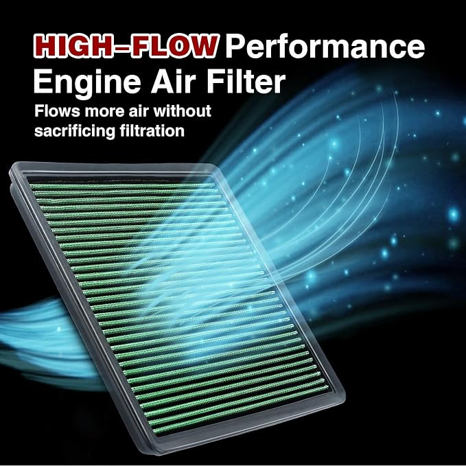 High Performance Engine Air Filter Washable & Reusable Increase Power Compatible - Image 5