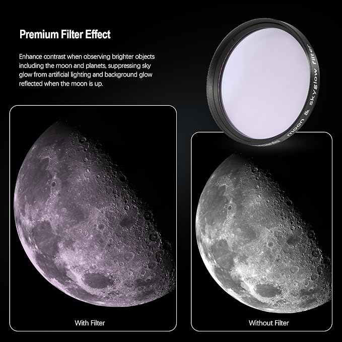 Astromania Telescope Moon Filter 2 Inch, Moon Skyglow Filter Reduces Moon Glare - Image 3