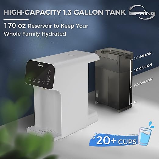 iSpring RCD100 5-Stage Countertop Reverse Osmosis System, Instant Hot RO Water - Image 7