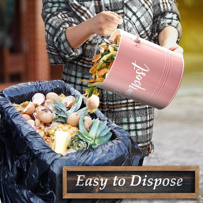 Compost Bin Kitchen, 1.3 Gallon Farmhouse Kitchen Compost Bin Countertop - Image 5