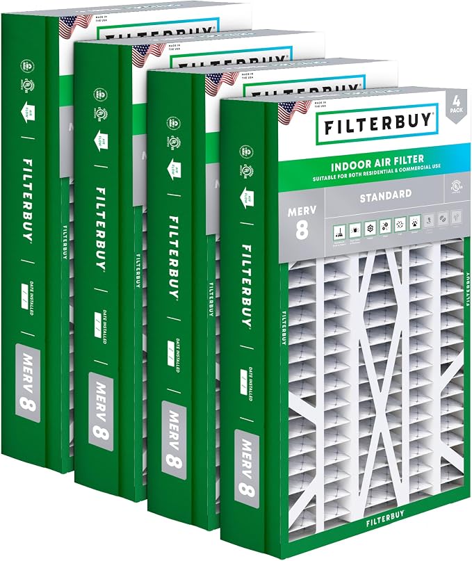 Filterbuy 14.5x27x5 Air Filter MERV 8 Essential Dust & Allergy Defense by Filterbuy