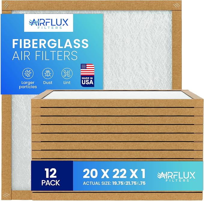 Fiberglass Air Filter -20x22x1Air Filter 12 Pack by Unknown