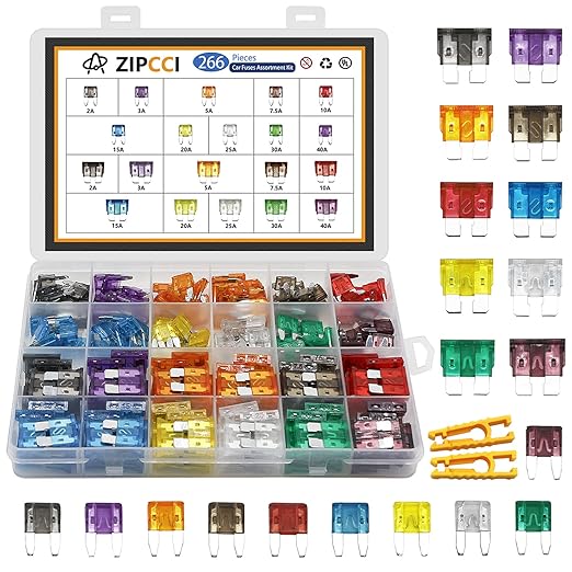 ZIPCCI 266 Pcs - Car Fuses Assortment Kit, Mini & Standard Automotive Fuses - by ZIPCCI